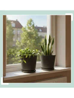 relaxdays Pflanzen & Zubehör<2x Blumentopf in Dunkelgrau - (H) 20 x Ø 20 cm