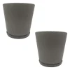relaxdays Pflanzen & Zubehör<2x Blumentopf in Hellgrau - (H) 20 x Ø 20 cm