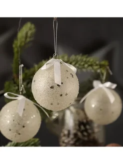 MARELIDA Weihnachtsschmuck<12x Christbaumkugeln Weihnachtskugeln bruchfest 2 Designs D: 8cm transparent