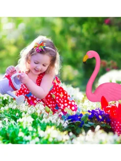 relaxdays Gartendekoration<12x Flamingo Figur in Pink