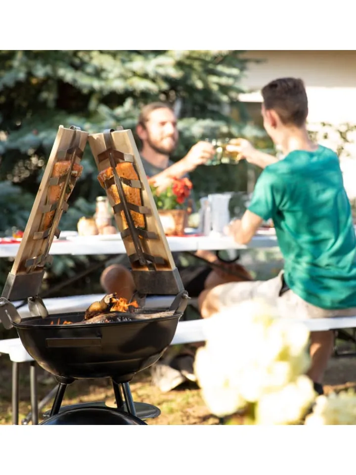 relaxdays Grillen<4x Flammlachsbretter in Natur