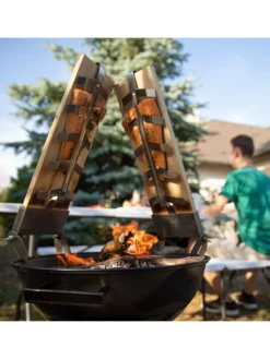 relaxdays Grillen<4x Flammlachsbretter in Natur