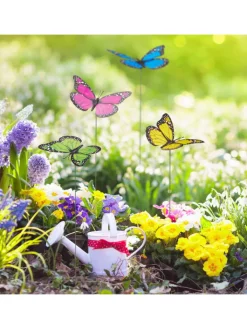 relaxdays Gartendekoration<36x Gartendeko Schmetterling in Bunt