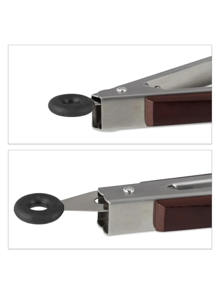 relaxdays Grillen<9x Grillzange in Silber