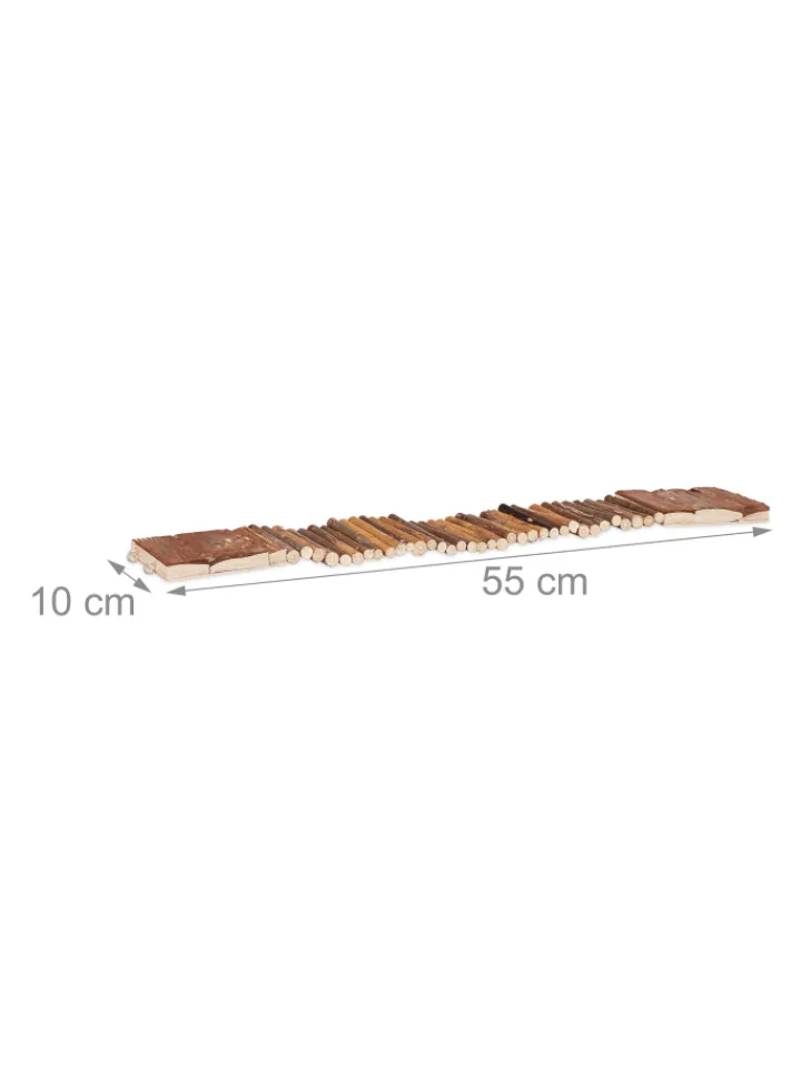 relaxdays Kleintiere<3x Hängebrücke in Natur - (B)55 x (T)10 cm