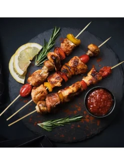 relaxdays Grillen<300x Holzspieße in Natur - Ø 0,4 x (L)40 cm