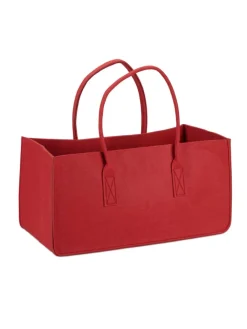 relaxdays Einkaufstaschen & -Trolleys<2x Kaminholztasche in Rot