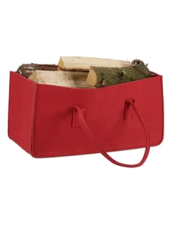 relaxdays Einkaufstaschen & -Trolleys<2x Kaminholztasche in Rot