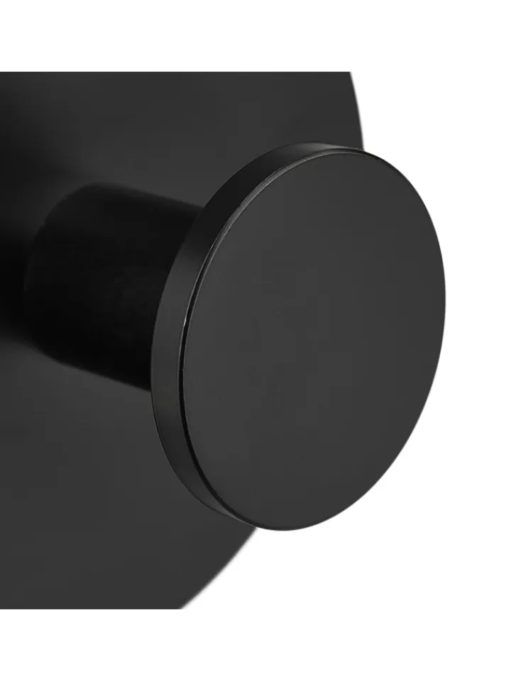 relaxdays Badaccessoires<4x Klebehaken in Schwarz - Ø 5,5 cm