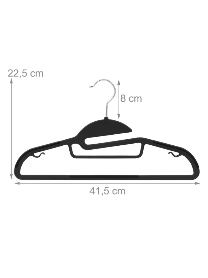 relaxdays Weitere Haushaltshelfer<50x Kleiderbügel in Schwarz