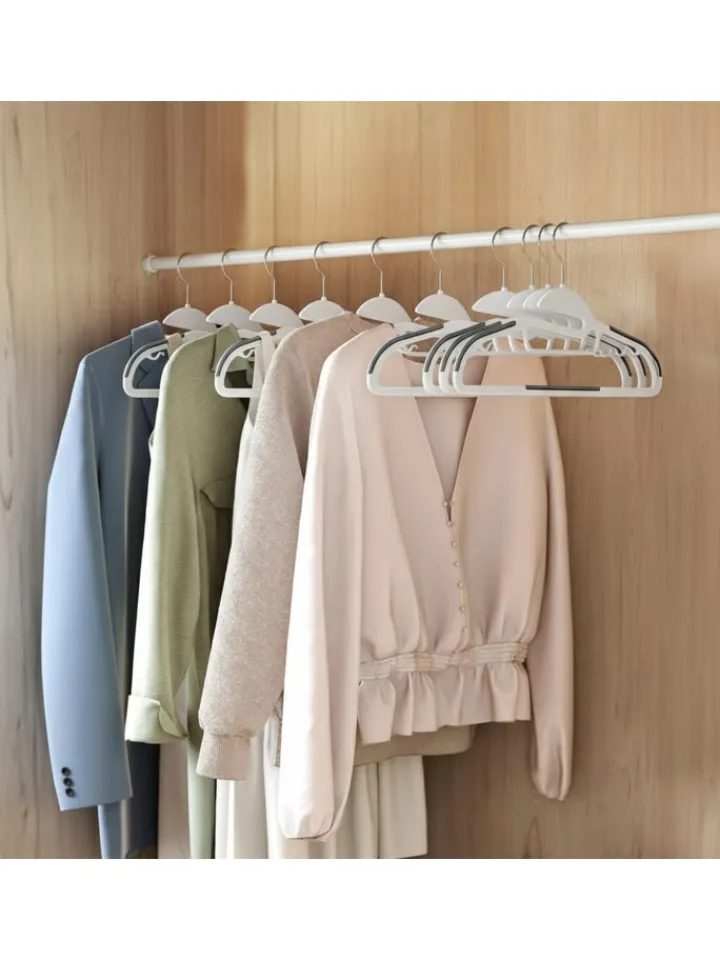 relaxdays Weitere Haushaltshelfer<20x Kleiderbügel in Weiß