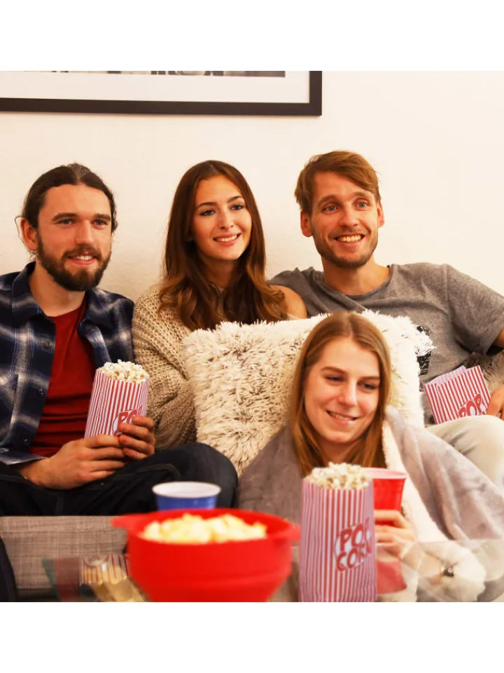 relaxdays Partyzubehör & -Dekoration<288x Popcorntüten in Rot-Weiß