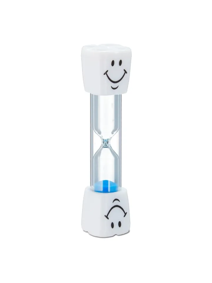 relaxdays Zahn & Mundpflege<100x Sanduhr Zähneputzen in Weiß-Blau
