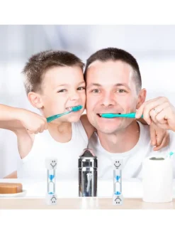 relaxdays Zahn & Mundpflege<20x Sanduhr Zähneputzen in Weiß-Blau