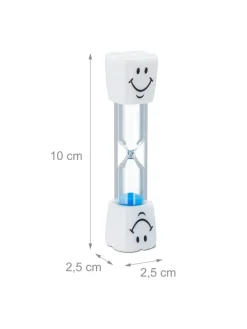 relaxdays Zahn & Mundpflege<20x Sanduhr Zähneputzen in Weiß-Blau