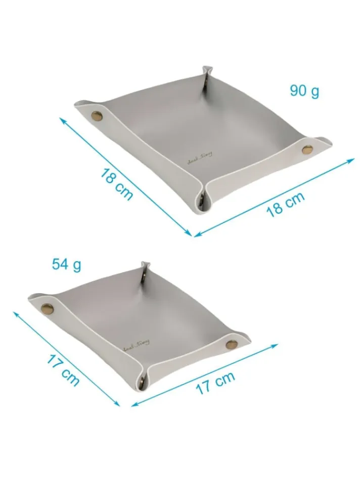 Intirilife Dekoschalen<2x Taschenleerer Schmuck Schlüselablage Kunstleder in Grau