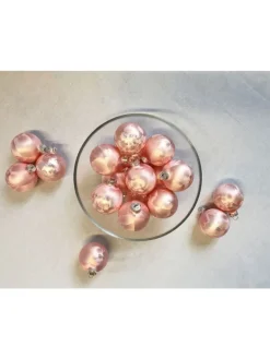 Thüringer Glasdesign Weihnachtsschmuck<12x Thüringer Glas Eislack 6cm Christbaumkugeln in Rosa