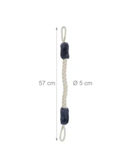 relaxdays Dekofiguren & -Objekte<4x Türkordel in Beige/Blaugrau - 57 cm