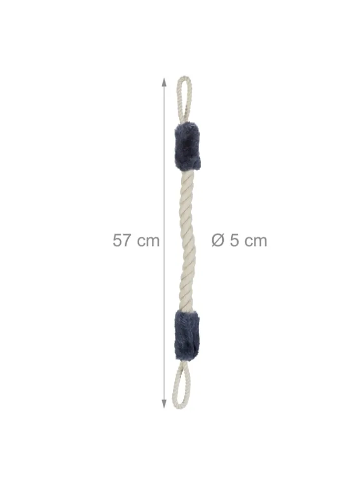 relaxdays Dekofiguren & -Objekte<4x Türkordel in Beige/Blaugrau - 57 cm