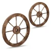 relaxdays Gartendekoration<2x Wagenrad in Natur - 60 cm