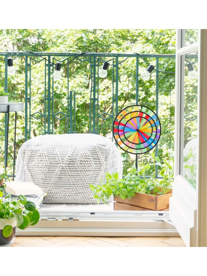 relaxdays Gartendekoration<2x Windrad in Bunt - (B)35,5 x (H)73,5 x (T)15 cm