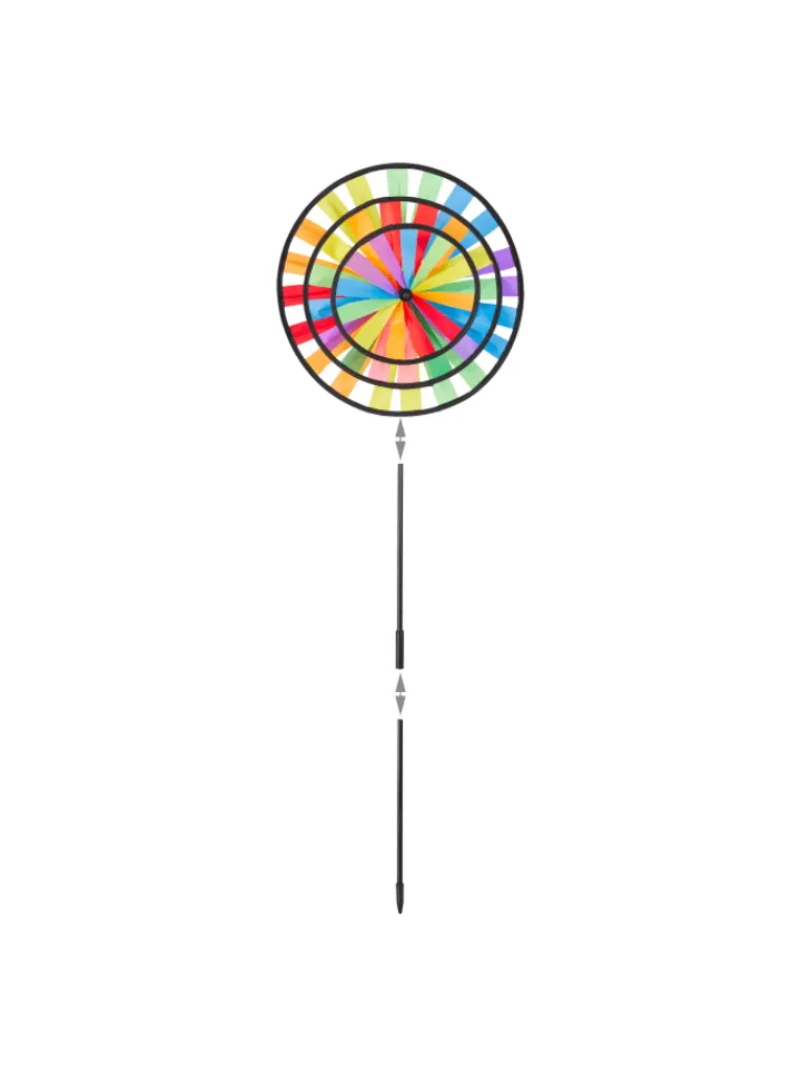relaxdays Gartendekoration<2x Windrad in Bunt - (B)35,5 x (H)73,5 x (T)15 cm