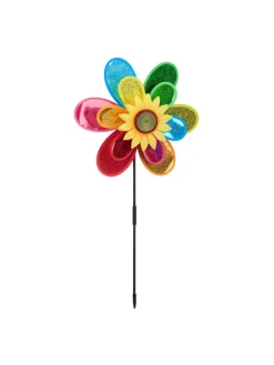 relaxdays Gartendekoration<2x Windrad in Bunt - (B)37,5 x (H)74,5 x (T)14 cm