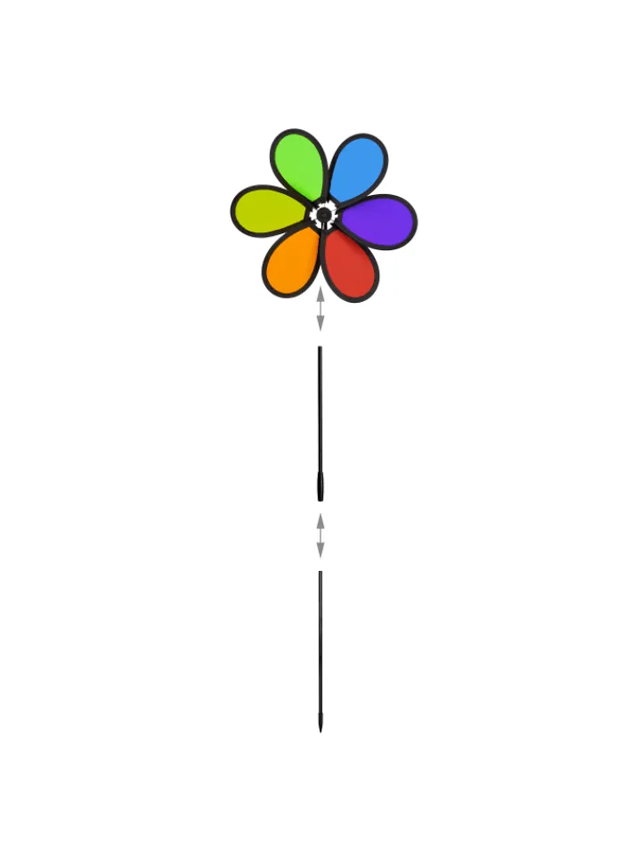 relaxdays Gartendekoration<2x Windrad in Bunt - (B)27 x (H)66 x (T)7 cm