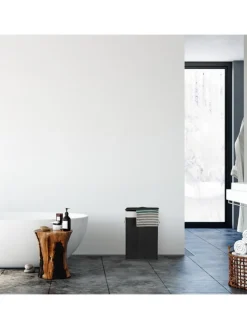 relaxdays Wäschekörbe & -Ständer<2x Wäschekorb in Natur/ Weiß - Je 83 l