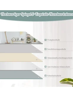 COSTWAY Spiegel<110x38cm Ganzkörperspiegel in Silber