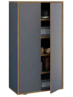 VCM Regale & Schränke<XL Holz Großer Schuhschrank Schuhkommode Salia B60 in Anthrazit