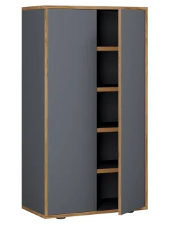 VCM Regale & Schränke<XL Holz Großer Schuhschrank Schuhkommode Salia B60 in Anthrazit