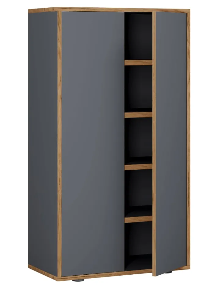 VCM Regale & Schränke<XL Holz Großer Schuhschrank Schuhkommode Salia B60 in Anthrazit