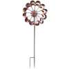 MARELIDA Gartendekoration<XXL Doppel Windrad Windspiel H: 1,8m in kupfer