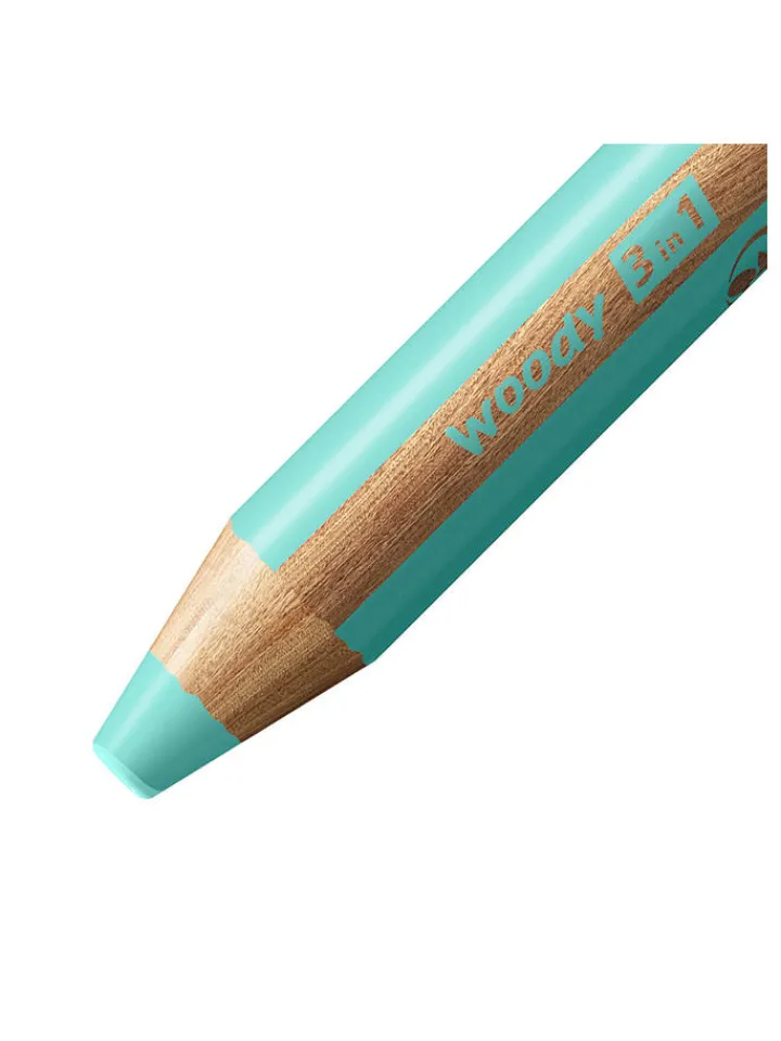 STABILO Büro- & Schulbedarf<XXL-Buntstifte "Woody 3in1 - Pastel" - 6 Stück+Spitzer