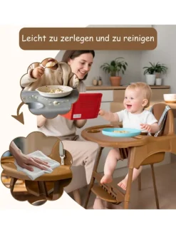 Yalion Babymöbel<Hochstuhl für Babys, höhenverstellbar, abnehmbares Tablett