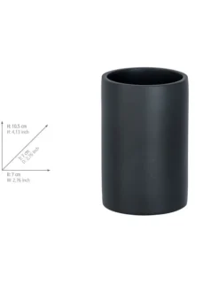 Wenko Badaccessoires<Zahnbürstenhalter ''Ida'' in Anthrazit - (H)10,5 x Ø 7 cm