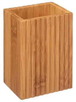 WellHome Badaccessoires<Zahnbürstenhalter in Helllbraun - (B)8,4 x (H)12,6 x (T)6,6 cm