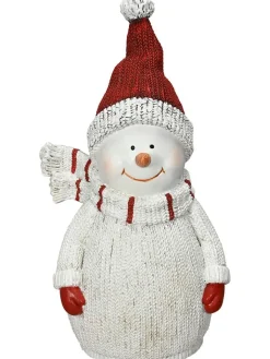 POSIWIO Gartendekoration|Gartendekoration<Zaunfigur "Schneemann" in Weiß - (B)11,5 x (H)22 x (T)8 cm