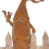 POSIWIO Gartendekoration<Zaunfigur "Wichtel" in Hellbraun - (B)22,5 x (H)33,5 cm