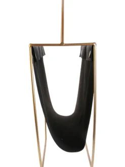 Rétro Chic Kisten & Körbe<Zeitschriftenhalter in Schwarz/ Gold - (B)41 x (H)40 x (T)13 cm