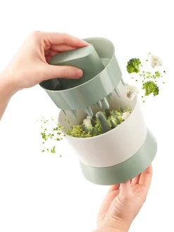 Lekué Küchenelektronik<Zerkleinerer "Veggie Ricer" in Creme/ Grün - (H)11,4 x Ø11,6 cm