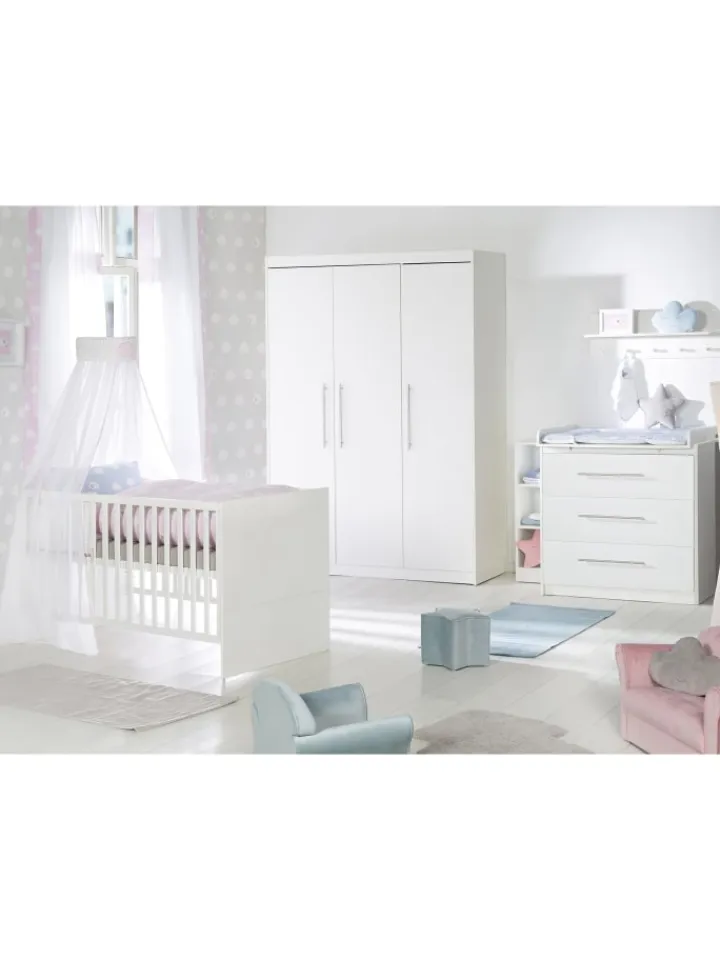 roba Möbel-Sets<Zimmerset Maren Weiß mit Kombi-Bett, Kommode & 3-türigem Schrank