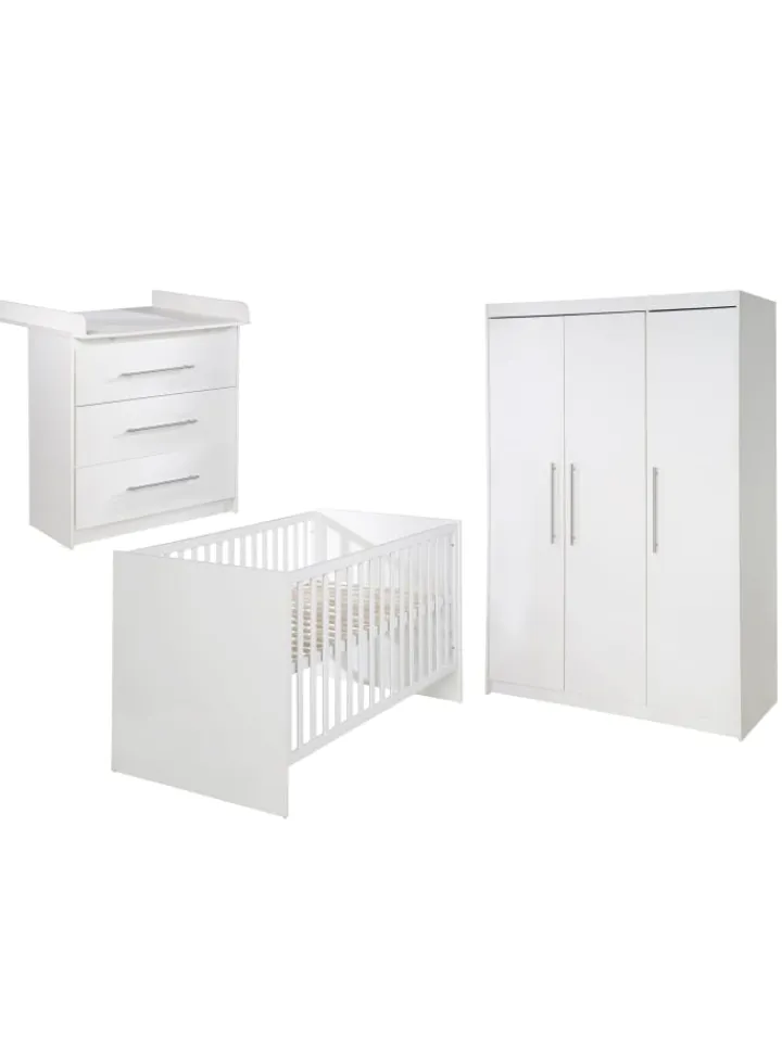 roba Möbel-Sets<Zimmerset Maren Weiß mit Kombi-Bett, Kommode & 3-türigem Schrank