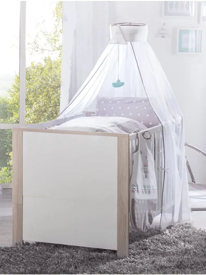 roba Möbel-Sets<Zimmerset Olaf 3-tlg. Luna Elm/Weiß mit Bett, Umbauseiten & Bettkasten