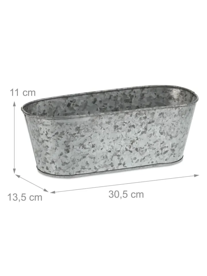 relaxdays Dekoschalen<Zinkwanne 6er Set in Silber