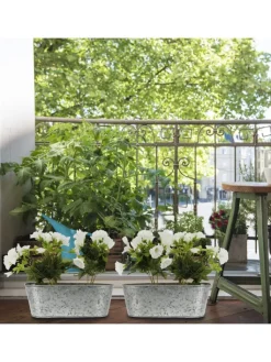 relaxdays Dekoschalen<Zinkwanne 6er Set in Silber