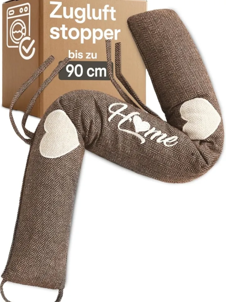 Praknu Tür- & Zugluftstopper<Zugluftstopper 90cm - Waschbarer Bezug - Energiesparend - Extra