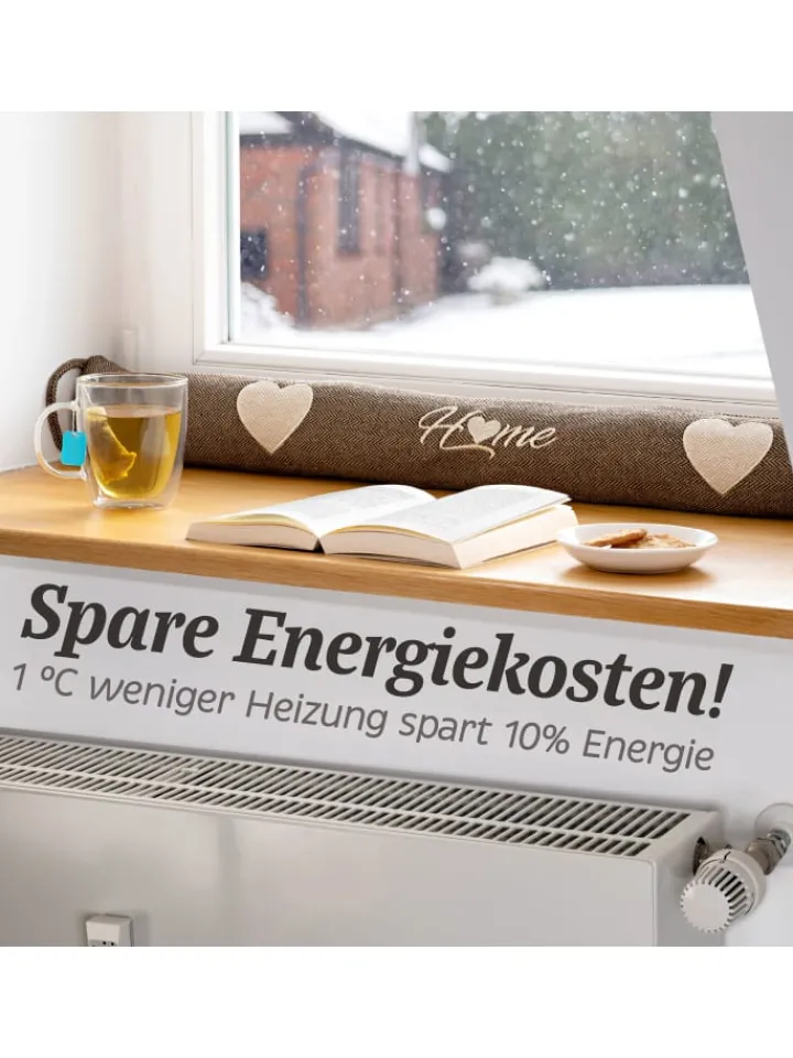 Praknu Tür- & Zugluftstopper<Zugluftstopper 90cm - Waschbarer Bezug - Energiesparend - Extra