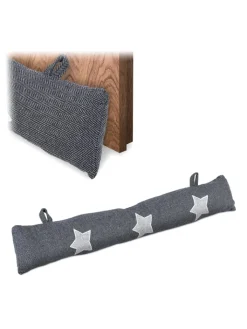 relaxdays Tür- & Zugluftstopper<Zugluftstopper "Stern" in Grau - 76 cm